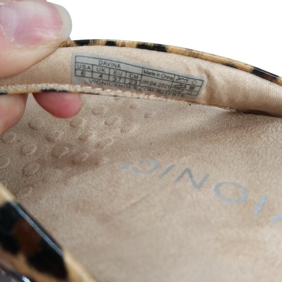 Vionic Davina Leopard Thong Flip Flops Sandals Size 6 Comfort Tan Brown Animal - Picture 10 of 13